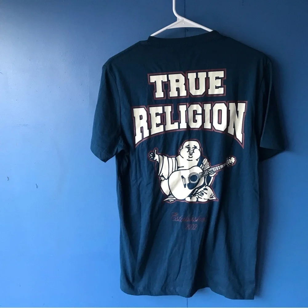 NWOT True Religion Blue Buddha Tee
